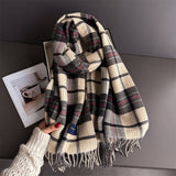 Classic Plaid Cashmere Feel Scarf For Women_Cwasc03235