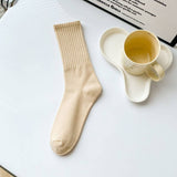 NEW SOLID COLOR CASUAL WOMENS MID CALF SOCKS_CWMS1402