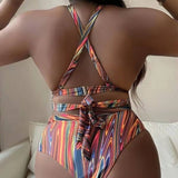 PRINTED HIGH WAIST BIKINI SWIMSUIT_CWMW0209