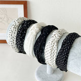 2025 New Black White Polka Dot Headband Chic_Cwaha07522