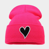 FASHIONABLE WARM KNITTED HAT WITH HEART STICKERS_CWAH2121
