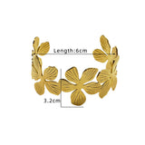 ELEGANT 18K GOLD FLORAL STAINLESS STEEL BRACELET_CWAJE4599