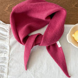 Pure Wool Knit Triangle Scarf Multi-Use_Cwov00279