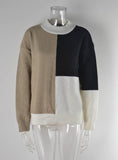 With Irregular Knit Loose Pullover Sweater
