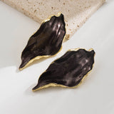 Vintage Leaf Enamel S925 Stud Earrings_Cwaje05899