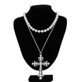PEARL CROSS PERSONALIZED ALL MATCH NECKLACE_CWMM3128