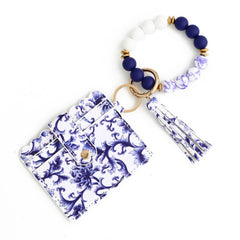 HEART PRINT BRACELET CARD HOLDER KEYCHAIN_CWMM1288