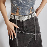Cwabe0564_Punk Style Studded Rhinestone Belt