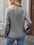 Waffle Round-Neck Solid-Color Knitted T-Shirt