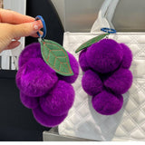 CUTE PLUSH DOLL PURPLE GRAPE CAR KEYCHAIN PENDANT_CWMM2483