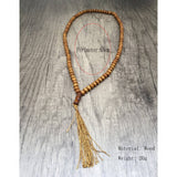 Wooden Bead Y-Shaped Tassel Handmade Beadednecklace_Cwmm4568
