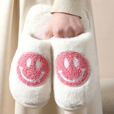 COZY SMILING FACE SLIPPERS FUZZY SLIPPERS WOMEN_CWSHS0249