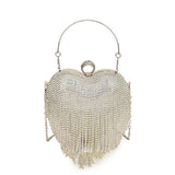 TASSEL SHINY HEART BAG DIAMOND BAG CLUTCH BAG_CWAB3250
