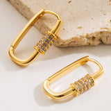 SQUARE HOOP EARRINGS GOLD PLATED UNIQUE DESIGN_CWMM8532
