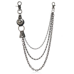 Vintage Five-Pointed Star Leather Pants Chain_Cwmm4830
