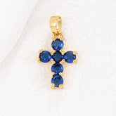 COLORFUL ZIRCON DECEMBER CROSS PENDANT NECKLACE_CWMM5872