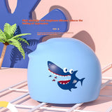 BOYS SILICONE SWIM CAP CUTE SHARK PRINT_CWMM6784