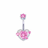 HEART CZ BELLY RING HYPOALLERGENIC BESTSELLER_CWMM9194