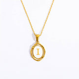 NEW CREATIVE 26 LETTERS PENDANT OVAL NECKLACE_CWMM3771