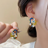 OIL DROP FLOWER FRESHWATER PEARL FASHION EARRINGS_CWAJE2335