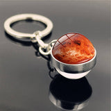 DOUBLE SIDED GLASS BALL KEYCHAIN PENDANT JEWELRY_CWMM0492