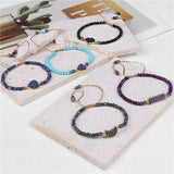 Cwaje3878_Natural Stone Beads Adjustable Braided Bracelet