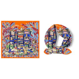 GREEN SILK SCARF VERSATILE NECK TIE HAIR ACCES_CWASC0659