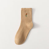 FLORAL EMBROIDERED COTTON SOCKS_CWMS0510