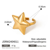 SIMPLE AND HIGH END FIVE POINTED STAR OPEN RING_CWAJE1879
