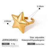 SIMPLE AND HIGH END FIVE POINTED STAR OPEN RING_CWAJE1879
