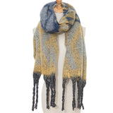 FAUX MOHAIR TASSEL SHAWL THICK WINTER WRAP_CWASC0157