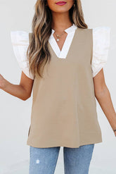 Pullover V-Neck Fashion Trend Ruffled Knit