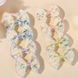 KIDS EMBROIDERED BOW HAIR CLIP SET HANDMADE_CWAHA6716