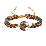 COLORED GOLD SANDSTONE TREE OF LIFE WOVEN BRACELET_CWAJE3959