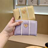 New Solid Color Heart Lace 2-Fold Wallet_Cwab06267