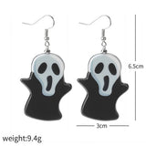 HALLOWEEN GHOST WITCH FACE PUMPKIN EARRINGS_CWAJE1866