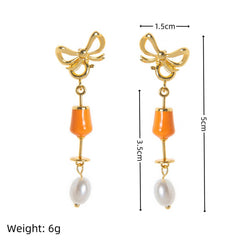 FASHIONABLE VEGETABLE WINE GLASS PEARL EARRINGS_CWAJE5053