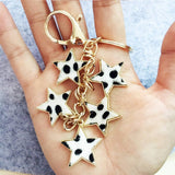 NEW LEOPARD PRINT FIVE POINTED STAR KEYCHAIN_CWMM1319