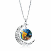 HOLLOW OUT MOON GEM PENDANT NECKLACE_CWAJE0705
