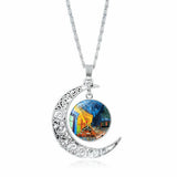 HOLLOW OUT MOON GEM PENDANT NECKLACE_CWAJE0705