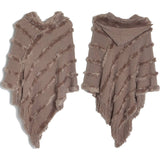 HOODED CAPE WITH FRINGED HEM SCARVES_CWASC0118