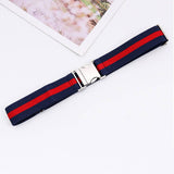 ALLOY BUCKLE ADJUSTABLE ELASTIC BRAIDED BELT_CWABE0676
