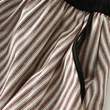 A LINE MID LENGTH STRIPED FLOWER BUD LANTERN SKIRT_CWBMS0298