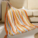 KNITTED STRIPED SOFA BLANKET BLANKET_CWMM0185