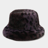Women¡¯S Leopard Print Plush Bucket Hat Winter_Cwah04784