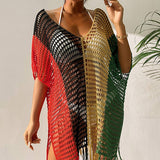 COLORFUL SEXY TASSEL HOLLOW BIKINI BEACH COVER UP_CWMW0669