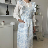 Waterproof And Oil-Resistant Blue Ink Apron_Cwmm5806