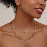 Trendy Geometric Layered Pearl Necklace_Cwmm3580