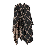 SOLID COLOR PLAID CAPE CLOAK PLAIN SHAWL_CWASC2257