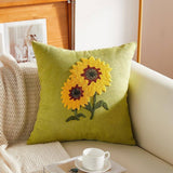 Tulip Embroidered Cute Pillow Cover For Bed Sofa_Cwmm7704
